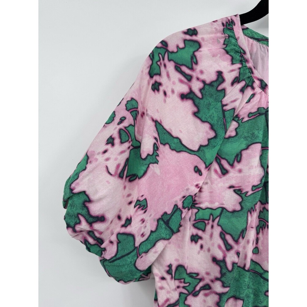 Chelsea 28 Womens XL Dress Pink Green Organic Cotton Resort Summer Casual Travel - Picture 5 of 11